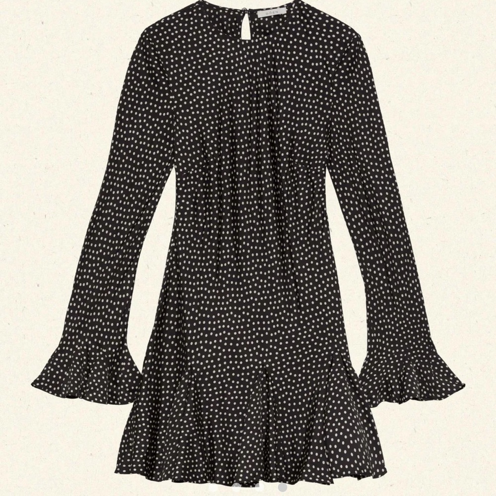 NWT Doen Narcisse Elegant Black Polka Dot Dress Size M - Picture 4 of 10